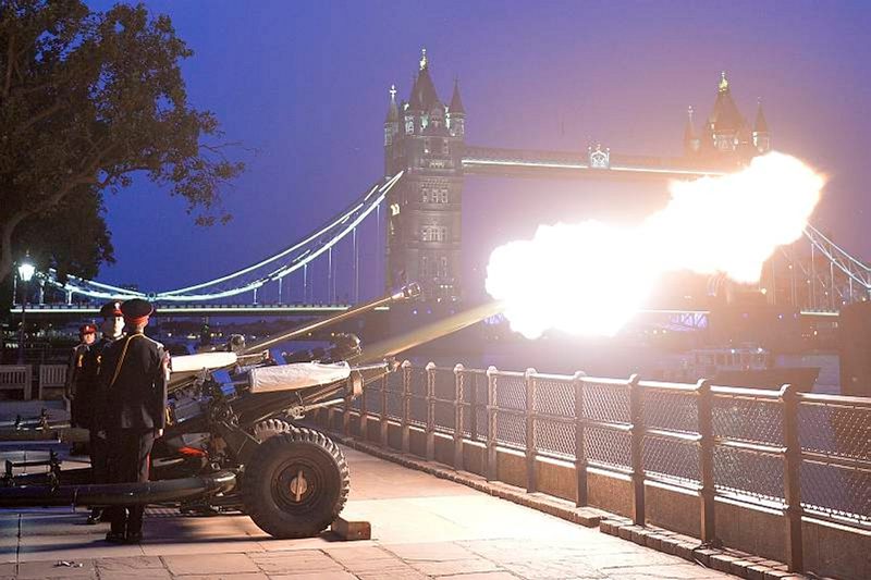 21 Gun Salute fired at the Tower of London